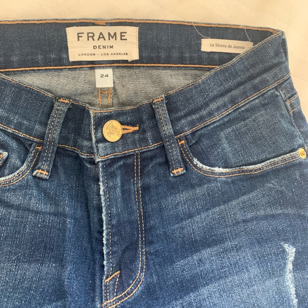 Frame Skinny Jean Ripped Knees